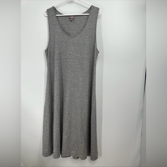 J JILL Women’s XL Sleeveless Popover Gray Midi Dress - Picture 1 of 3